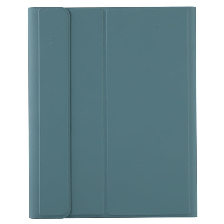 Y-C11B 2021 Detachable Candy Color Skin Texture Round Keycap Bluetooth Keyboard Leather Tablet Case with Pen Slot & Stand For iPad Pro 11 2021 / Air4 / Air5 / Pro 11(Dark Green)
