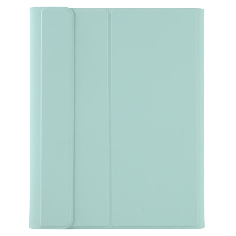 Y-C11B 2021 Detachable Candy Color Skin Texture Round Keycap Bluetooth Keyboard Leather Tablet Case with Pen Slot & Stand For iPad Pro 11 (2021)(Light Green)