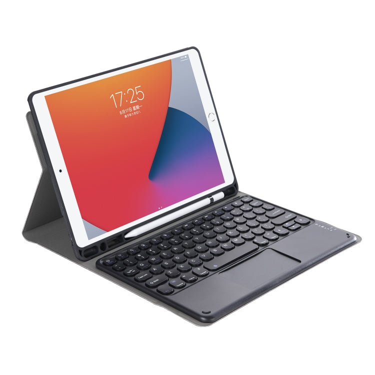 YA11B-A 2021 Detachable Lambskin Texture Round Keycap Bluetooth Keyboard Leather Tablet Case with Touch Control & Pen Slot & Stand For iPad Pro 11 2021 / Air4 / Air5 / Pro 11(Black) - free shipping - PMC TechLife - Order now!