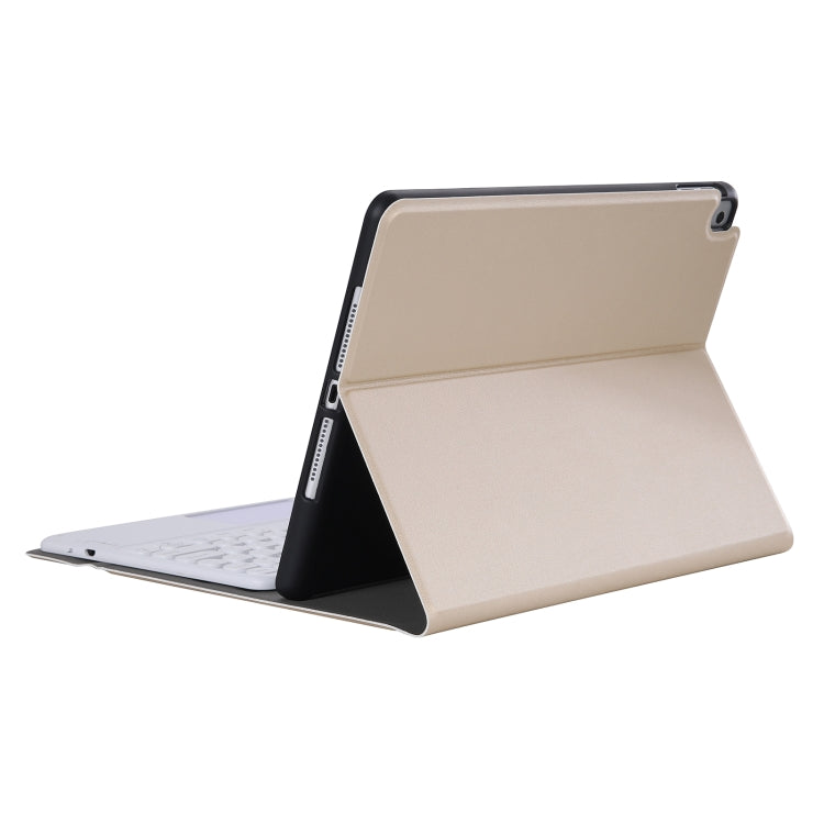 YA11B-A 2021 Detachable Lambskin Texture Round Keycap Bluetooth Keyboard Leather Tablet Case with Touch Control & Pen Slot & Stand For iPad Pro 11 (2021)(Gold) - For iPad Pro by PMC TechLife | Online Shopping South Africa | PMC TechLife