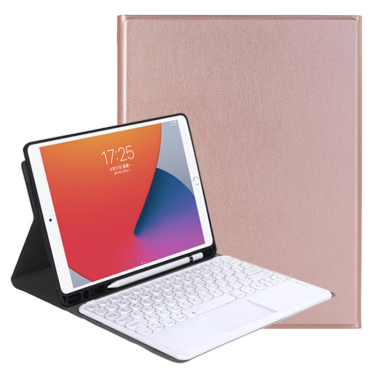 YA11B-A 2021 Detachable Lambskin Texture Round Keycap Bluetooth Keyboard Leather Tablet Case with Touch Control & Pen Slot & Stand For iPad Pro 11 (2021)(Rose Gold) - For iPad Pro by PMC TechLife | Online Shopping South Africa | PMC TechLife