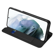 For Samsung Galaxy S21 FE DUX DUCIS Skin Pro Series Horizontal Flip PU + TPU Leather Case with Holder & Card Slots(Black)