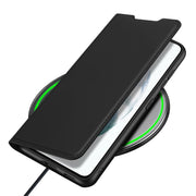 For Samsung Galaxy S21 FE DUX DUCIS Skin Pro Series Horizontal Flip PU + TPU Leather Case with Holder & Card Slots(Black)