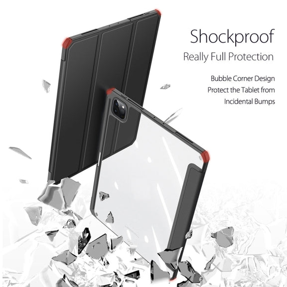 DUX DUCIS TOBY Series Shockproof PU Leather + PC + TPU Horizontal Flip Tablet Case with Holder & Pen Slot & Sleep / Wake-up Function For iPad Pro 12.9 2022 / 2021 / 2020(Black)