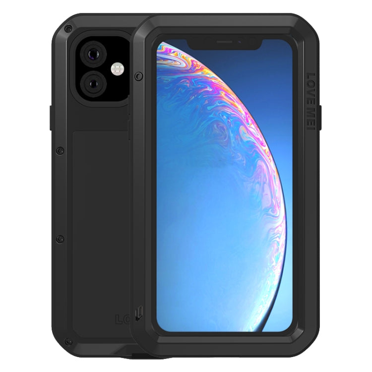 For iPhone 11 LOVE MEI Metal Shockproof Waterproof Dustproof Protective Case(Black) - iPhone 11 Cases by LOVE MEI | Online Shopping South Africa | PMC TechLife | Buy Now Pay Later Mobicred