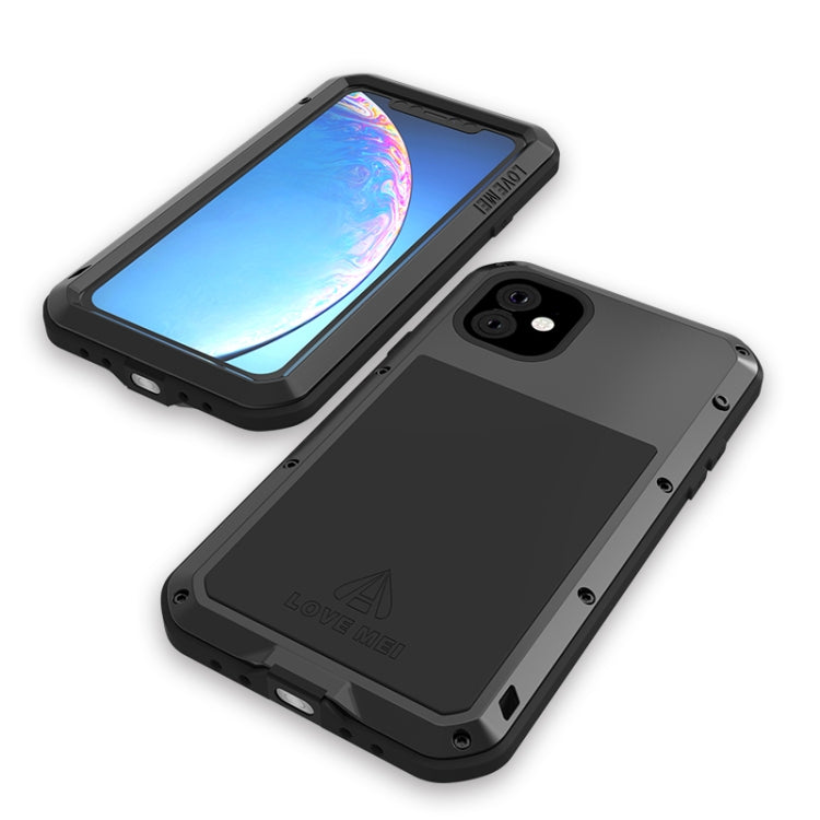 For iPhone 11 LOVE MEI Metal Shockproof Waterproof Dustproof Protective Case(Black) - iPhone 11 Cases by LOVE MEI | Online Shopping South Africa | PMC TechLife | Buy Now Pay Later Mobicred