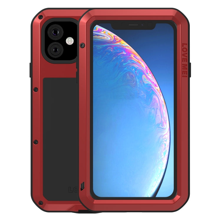 For iPhone 11 LOVE MEI Metal Shockproof Waterproof Dustproof Protective Case(Red) - iPhone 11 Cases by LOVE MEI | Online Shopping South Africa | PMC TechLife | Buy Now Pay Later Mobicred