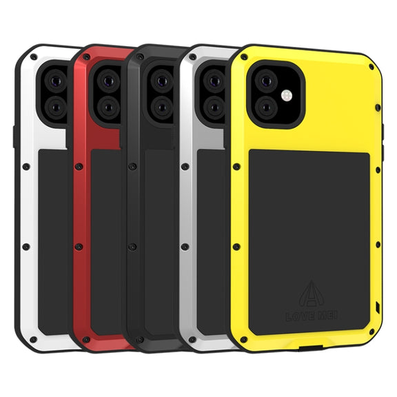 For iPhone 11 LOVE MEI Metal Shockproof Water-resistant Dustproof Protective Case(White)