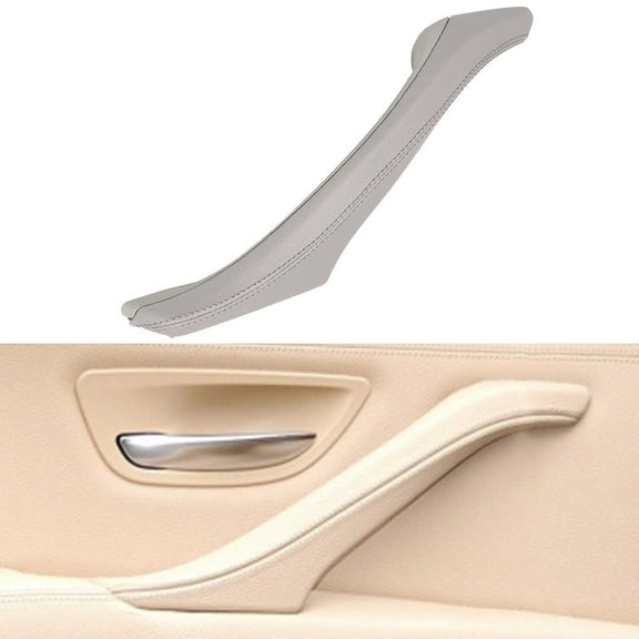 Car Leather Left Side Inner Door Handle Assembly 51417225854 for BMW 5 Series F10 / F18 2011-2017(Grey)