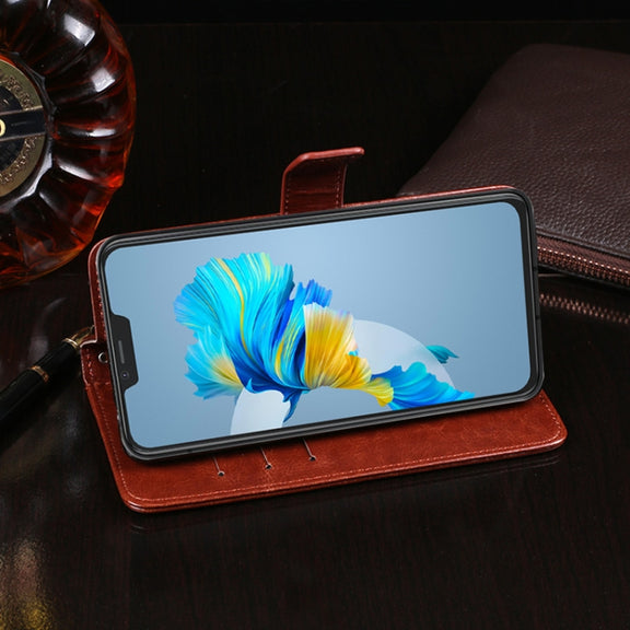 For Cubot C20 idewei Crazy Horse Texture Horizontal Flip Leather Case with Holder & Card Slots & Wallet(Rose Red)