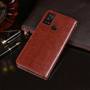 For Cubot C20 idewei Crazy Horse Texture Horizontal Flip Leather Case with Holder & Card Slots & Wallet(Sky Blue)