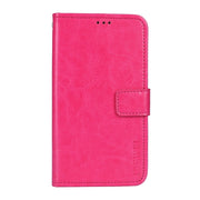 For Oukitel C23 Pro idewei Crazy Horse Texture Horizontal Flip Leather Case with Holder & Card Slots & Wallet(Rose Red)
