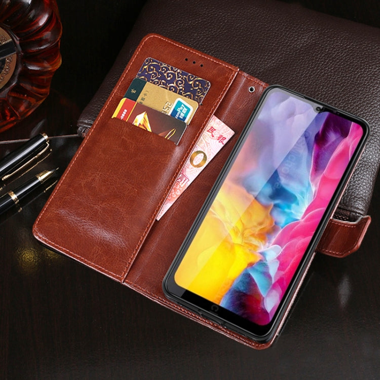 For Oukitel C23 Pro idewei Crazy Horse Texture Horizontal Flip Leather Case with Holder & Card Slots & Wallet(Red)