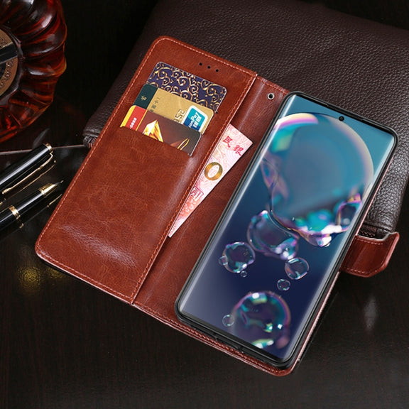 For Sharp Aquos R6 idewei Crazy Horse Texture Horizontal Flip Leather Case with Holder & Card Slots & Wallet(Rose Red)