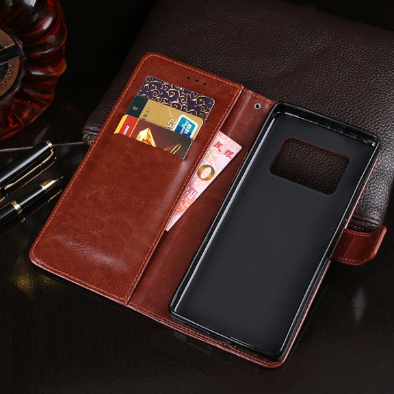 For Sharp Aquos R6 idewei Crazy Horse Texture Horizontal Flip Leather Case with Holder & Card Slots & Wallet(Yellow)