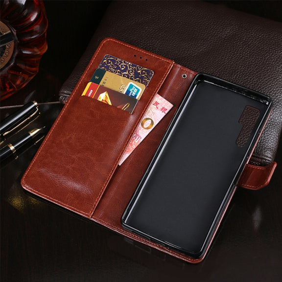 For TCL 20 Pro 5G idewei Crazy Horse Texture Horizontal Flip Leather Case with Holder & Card Slots & Wallet(Sky Blue)