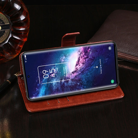 For TCL 20 Pro 5G idewei Crazy Horse Texture Horizontal Flip Leather Case with Holder & Card Slots & Wallet(Sky Blue)