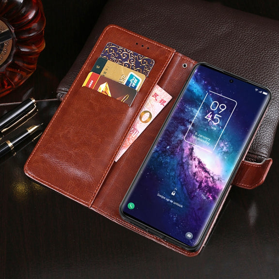 For TCL 20 Pro 5G idewei Crazy Horse Texture Horizontal Flip Leather Case with Holder & Card Slots & Wallet(White)