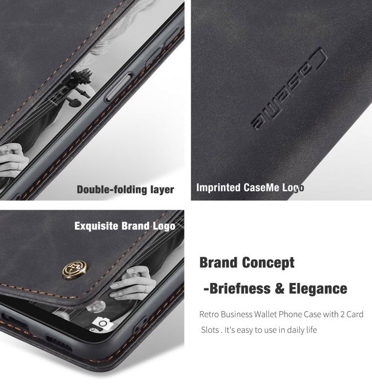 For Samsung Galaxy A22 5G CaseMe 013 Multifunctional Horizontal Flip Leather Case with Card Slot & Holder & Wallet(Black)