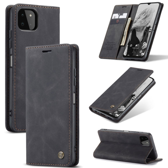 For Samsung Galaxy A22 5G CaseMe 013 Multifunctional Horizontal Flip Leather Case with Card Slot & Holder & Wallet(Black)