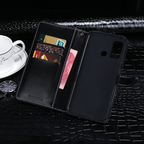 For Outkitel C23 Pro idewei Crocodile Texture Horizontal Flip Leather Case with Holder & Card Slots & Wallet(Black)
