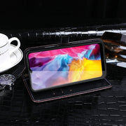 For Outkitel C23 Pro idewei Crocodile Texture Horizontal Flip Leather Case with Holder & Card Slots & Wallet(Dark Blue)