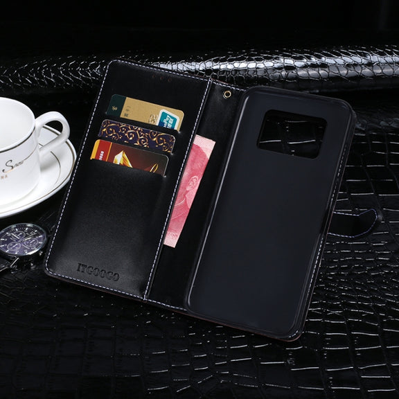 For Sharp Aquos R6 idewei Crocodile Texture Horizontal Flip Leather Case with Holder & Card Slots & Wallet(Black)