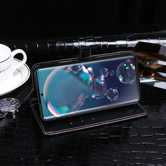 For Sharp Aquos R6 idewei Crocodile Texture Horizontal Flip Leather Case with Holder & Card Slots & Wallet(Dark Blue)