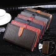 For Sharp Aquos R6 idewei Crocodile Texture Horizontal Flip Leather Case with Holder & Card Slots & Wallet(Dark Blue)
