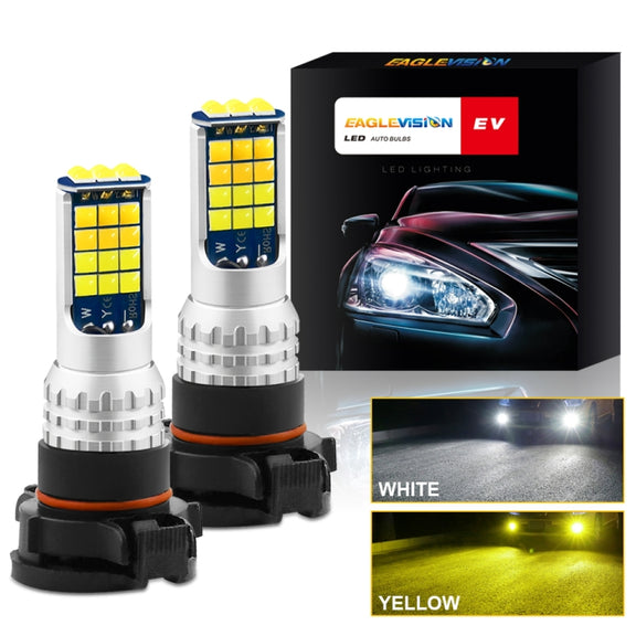 2 PCS V6 H16 DC9-36V 30W 3000LM IP65 Car LED Double Color Fog Light with 30LEDs SMD-2525 Lamp