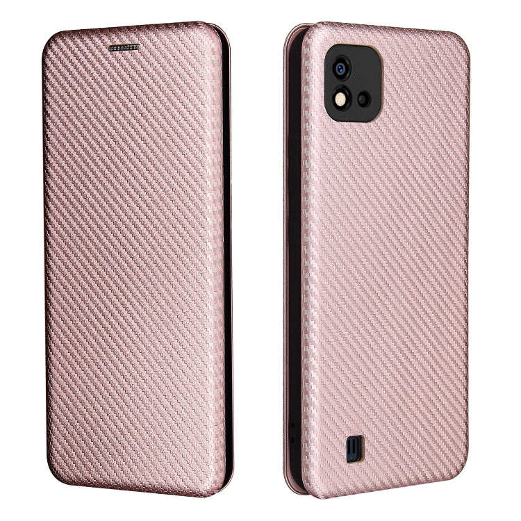 For OPPO Realme C11 2021 Carbon Fiber Texture Horizontal Flip TPU + PC + PU Leather Case with Card Slot(Pink) - Realme Cases by PMC TechLife | Online Shopping South Africa | PMC TechLife | Buy Now Pay Later Mobicred