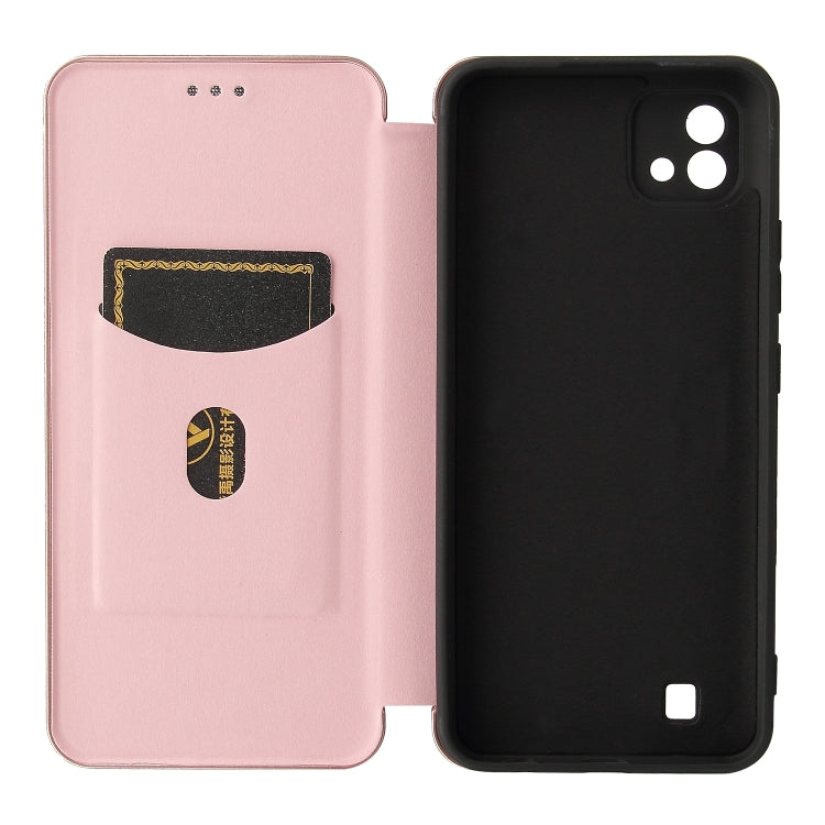 For OPPO Realme C11 2021 Carbon Fiber Texture Horizontal Flip TPU + PC + PU Leather Case with Card Slot(Pink) - Realme Cases by PMC TechLife | Online Shopping South Africa | PMC TechLife | Buy Now Pay Later Mobicred