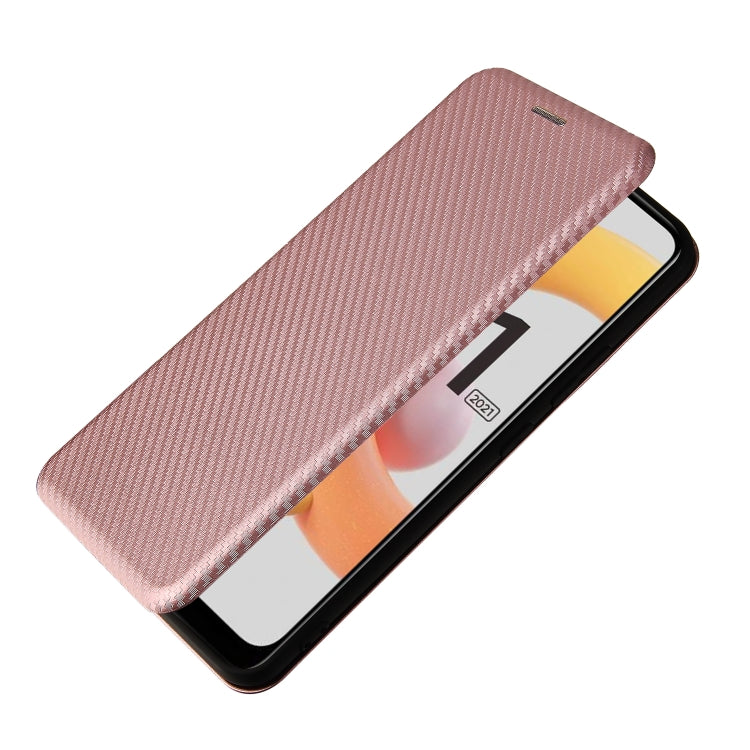 For OPPO Realme C11 2021 Carbon Fiber Texture Horizontal Flip TPU + PC + PU Leather Case with Card Slot(Pink) - Realme Cases by PMC TechLife | Online Shopping South Africa | PMC TechLife | Buy Now Pay Later Mobicred
