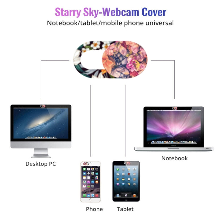 8 PCS Universal Oval Shape Design WebCam Cover Camera Cover for Desktop, Laptop, Tablet, Phones, Color Random(Flower Style) - Other by PMC TechLife | Online Shopping South Africa | PMC TechLife