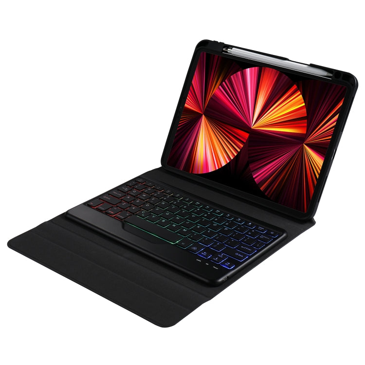 B07S Splittable Backlight Bluetooth Keyboard Leather Tablet Case with Triangle Holder & Pen Slot For iPad 9.7 2018 & 2017 / Pro 9.7 / Air 2(Black Diamond Pattern) - Universal by PMC TechLife | Online Shopping South Africa | PMC TechLife