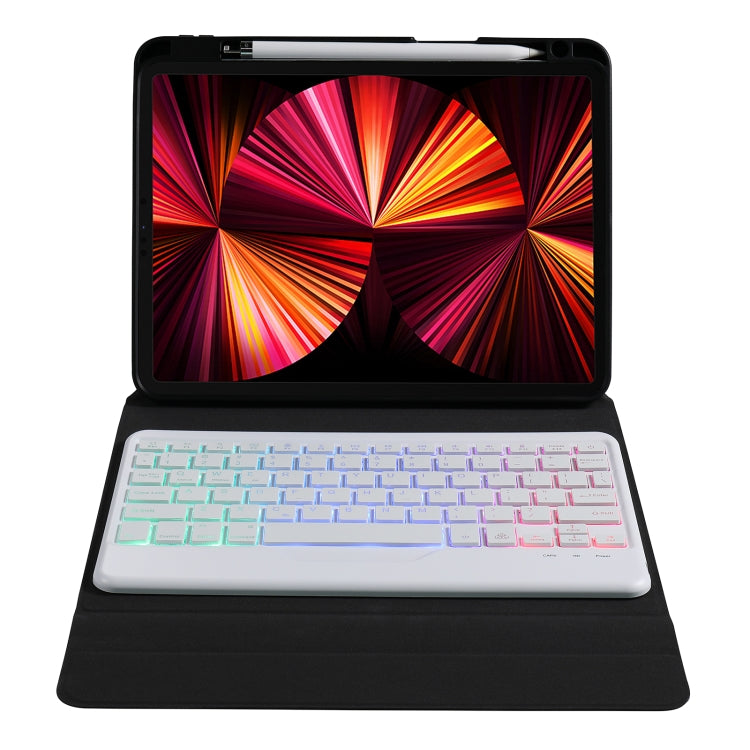 B07S Splittable Backlight Bluetooth Keyboard Leather Tablet Case with Triangle Holder & Pen Slot For iPad 9.7 2018 & 2017 / Pro 9.7 / Air 2(Gradient Purple) - Universal by PMC TechLife | Online Shopping South Africa | PMC TechLife