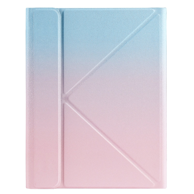 B09S Splittable Backlight Bluetooth Keyboard Leather Tablet Case with Triangle Holder & Pen Slot For iPad 10.2 2020 & 2019 / Pro 10.5 inch / Air 3 10.5 inch(Gradient Blue Pink)