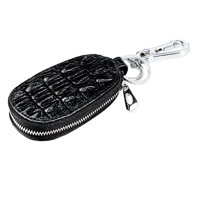 Crocodile Texture First Layer Cowhide Hanging Waist Car Key Bag(Black) - Car Key Cases by PMC TechLife | Online Shopping South Africa | PMC TechLife | Buy Now Pay Later Mobicred
