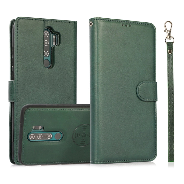 For Xiaomi Redmi Note 8 Pro Calf Texture 2 in 1 Detachable Magnetic Back Cover Horizontal Flip Leather Case with Holder & Card Slots & Wallet & Photo Frame (Green) - Xiaomi Cases by PMC TechLife | Online Shopping South Africa | PMC TechLife
