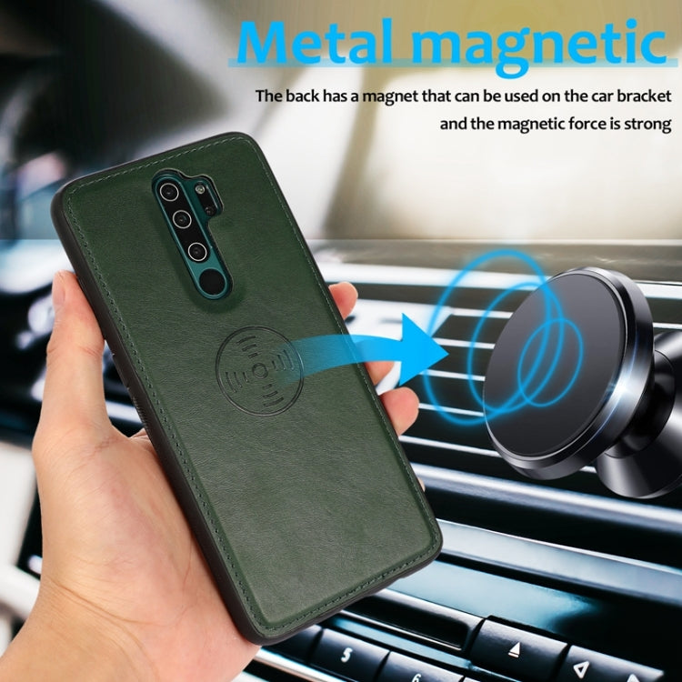 For Xiaomi Redmi Note 8 Pro Calf Texture 2 in 1 Detachable Magnetic Back Cover Horizontal Flip Leather Case with Holder & Card Slots & Wallet & Photo Frame (Green) - Xiaomi Cases by PMC TechLife | Online Shopping South Africa | PMC TechLife
