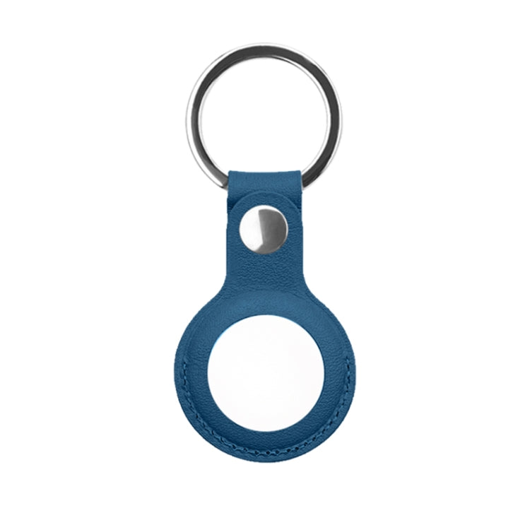 Mutural PU Leather Protective Case with Key Ring for AirTag(Dark Blue) - Other by Mutural | Online Shopping South Africa | PMC Jewellery | Buy Now Pay Later Mobicred