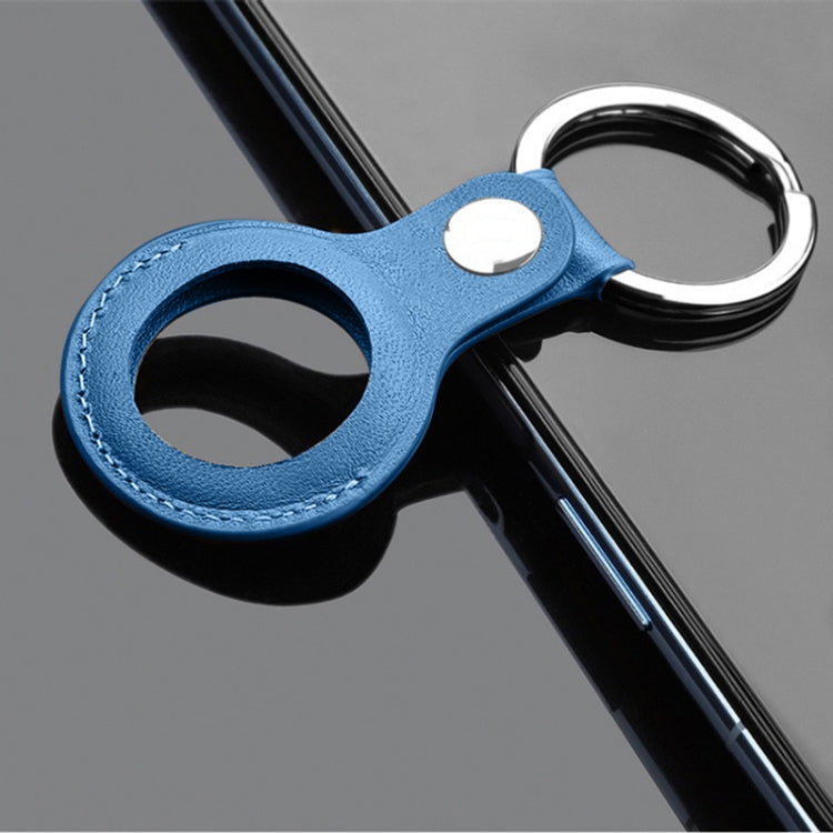 Mutural PU Leather Protective Case with Key Ring for AirTag(Dark Blue) - Other by Mutural | Online Shopping South Africa | PMC Jewellery | Buy Now Pay Later Mobicred