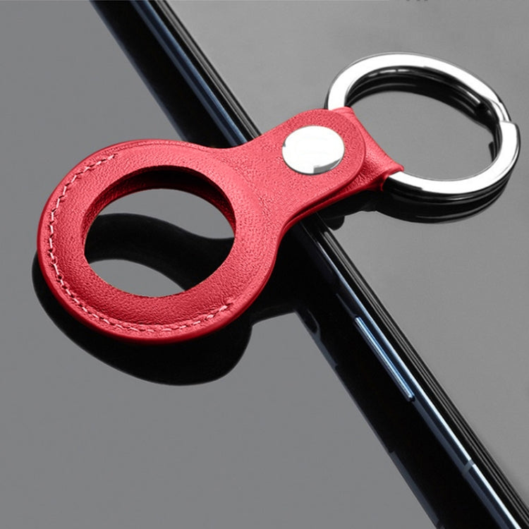Mutural PU Leather Protective Case with Key Ring for AirTag(Red) -  by Mutural | Online Shopping South Africa | PMc TechLife | Buy Now Pay Later Mobicred