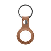 Mutural PU Leather Protective Case with Key Ring for AirTag(Brown)
