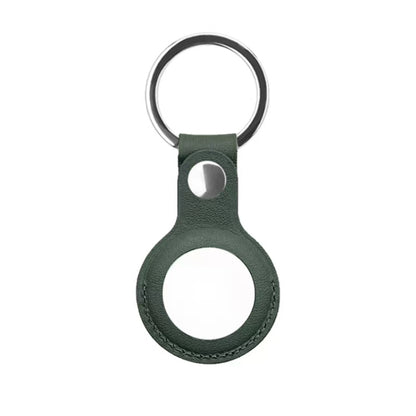 Mutural PU Leather Protective Case with Key Ring for AirTag(Dark Green) - Other by Mutural | Online Shopping South Africa | PMC Jewellery | Buy Now Pay Later Mobicred