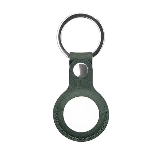 Mutural PU Leather Protective Case with Key Ring for AirTag(Dark Green) - Other by Mutural | Online Shopping South Africa | PMC Jewellery | Buy Now Pay Later Mobicred