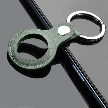 Mutural PU Leather Protective Case with Key Ring for AirTag(Dark Green) - Other by Mutural | Online Shopping South Africa | PMC Jewellery | Buy Now Pay Later Mobicred