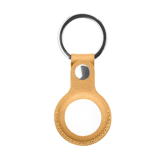 Mutural PU Leather Protective Case with Key Ring for AirTag(Yellow) -  by Mutural | Online Shopping South Africa | PMC Jewellery | Buy Now Pay Later Mobicred