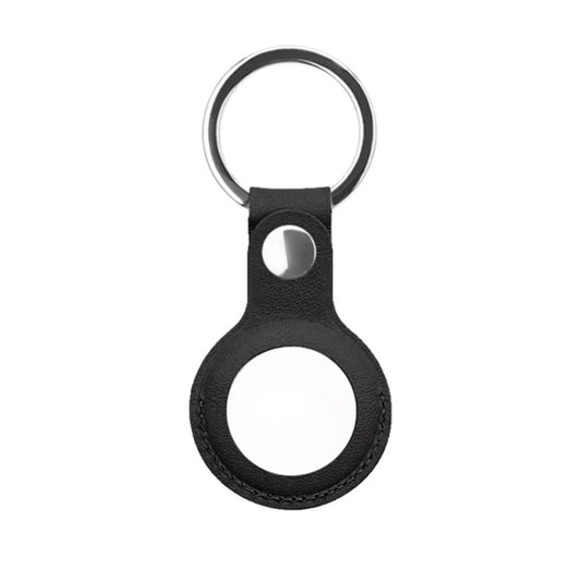 Mutural PU Leather Protective Case with Key Ring for AirTag(Black) - Other by Mutural | Online Shopping South Africa | PMC Jewellery | Buy Now Pay Later Mobicred