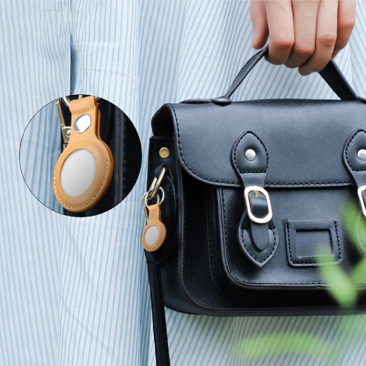 Mutural PU Leather Protective Case with Key Ring for AirTag(Dark Blue) - Other by Mutural | Online Shopping South Africa | PMC Jewellery | Buy Now Pay Later Mobicred